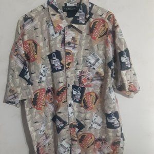 Cactus Black Label Men's Button Down All Over Print Shirt